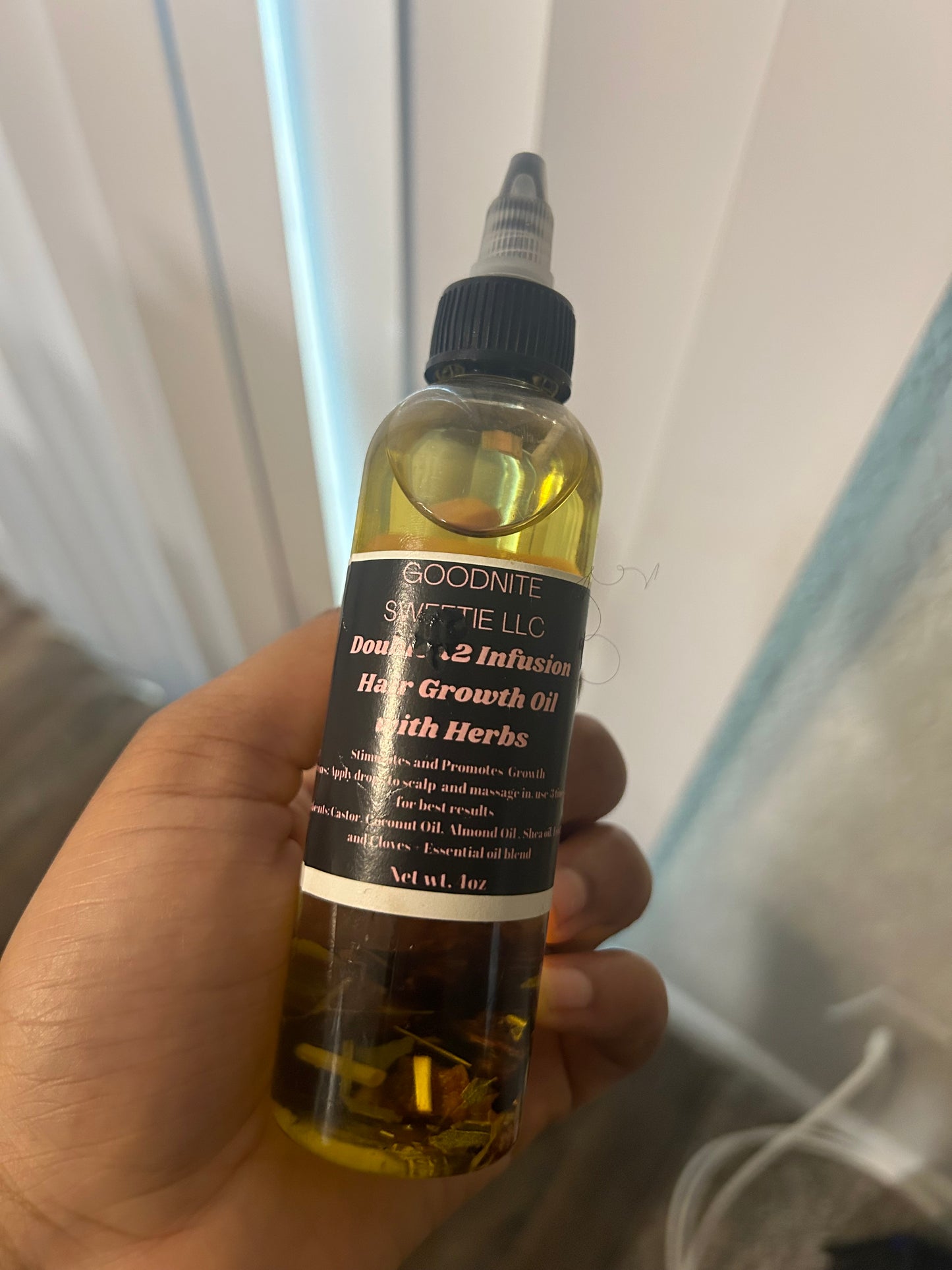 Double infused Herbal Hair growth with herbs 4oz( With herbs)